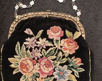Item 342:  Antique Needlepoint Purse: $35