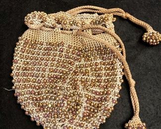 Item 346:  Antique beaded pouch: $15