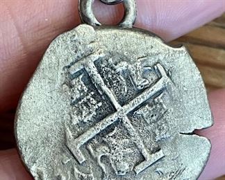 Item 333:  Authentic Spanish Colonial 8 Reales "Piece of Eight" Pendant: $275