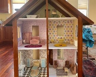 Item 460:  Great Vintage Doll House - Sold With Furniture Shown Here (we do have bags of extra furniture!): $95