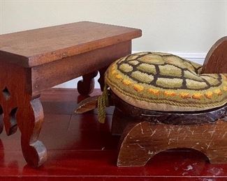 Item 460: Wood stool - 12.5"l x 8"w x 8"h      $14 each                                                              Turtle stool - 13" x 8.5" SOLD