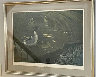 Item 487:  Robert Verity Clem Signed Lithograph "Two ruddy ducks." - 34.5" x 27.5": $325