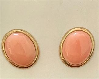 Item 512:  Coral and 14K Earrings: $85
