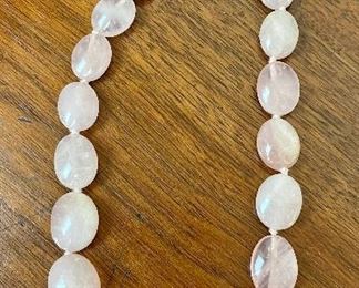 Item 513:  Rose Quartz and 14K Gold Clasp with Carved Bead: $85