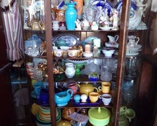CABINETS FULL GLASS AND CHINA.