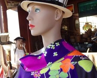 QUANITY OF MANNEQUINNS AND VINTAGE CLOTHING.