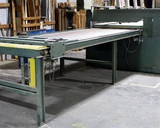 Glue Press With 54" Bed And Chain Driven Material Feeder, Approx. Over All 6' x 20' x 8', Includes Wood Press Blocks