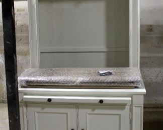 Painted Solid Wood Cabinet 79" X 46.5" X 19" And 2 Door Buffet With Pull Out Shelf 30.5" X 45.5" X 18"