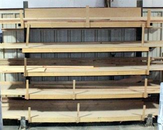 Trim Lumber Assortment, Including 1" x 3", 1" x 1", And 1" x 2" Boards, Contents Of Rack