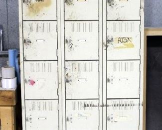Metal 6 Tier Lockers, Qty 3, 78" X 12" X 18"