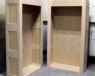 Unfinished Solid Wood Pantry Cabinets, Qty 2, No Doors Or Shelves, 79" X 44" X 17"