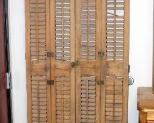 Reclaimed Hinged Slat Shutters, 86.5" x 28.5", Qty 2
