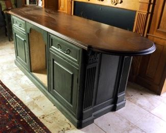 Solid Wood, Oval, 2 Drawer Kitchen Island, Floor Model, 36" x 100" x 30"