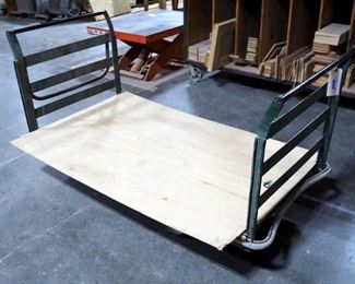 Heavy Duty Steel Framed Ware House Cart With Hand Rails, 37" x 32" x 62"