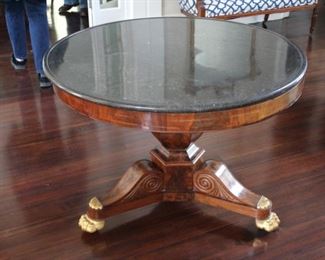 Marble top center hall table