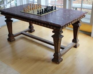Carrara marble top library table