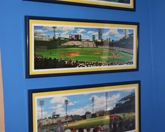 Bill Purdom (1952-2016) Ltd Ed framed baseball stadium prints (Sportsmans Park, St Louis; Crosley Field, Cincinnatti; Polo Grounds, NY; Griffith Stadium, Washington; Fenway Park, Boston)
