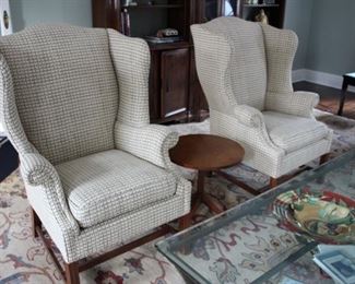 Pair wing chairs