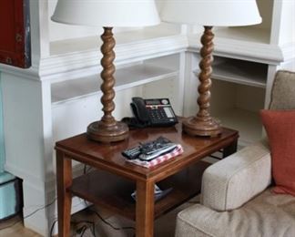 Pair barley twist lamps