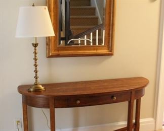 Bernhardt console; gilt mirror