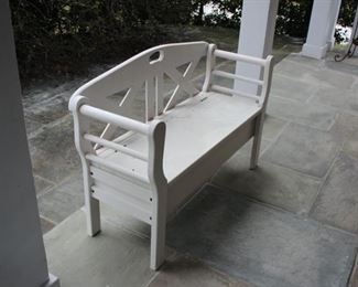 White storage bench
