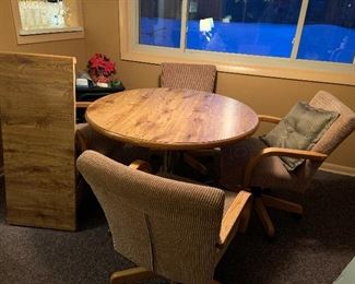 Round Game Table with insert and 4 chairs