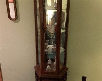 Decorative Glass Curio Cabinet with storage below