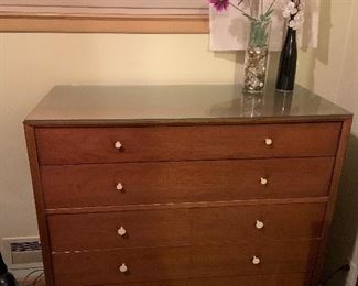 Harmony House Mid-Century Dresser with glass top