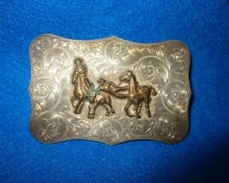 From the collection of Red Skelton Boyd Sterling Silver Belt Buckle