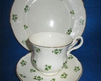 SHAMROCK 3 PC CUP & SAUCER W/ DESSERT PLATE
