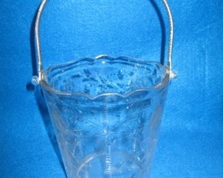 CAMBRIDGE ETCHED GLASS ICE BUCKET