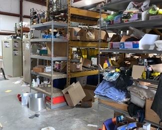 Plumbing company. Large commercial shelving for sale.