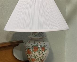Oriental lamp with shade.