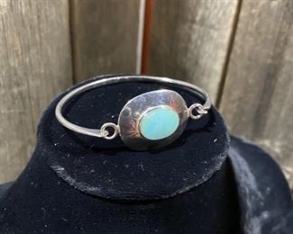 Turquoise & .925 Silver Navajo Bracelet