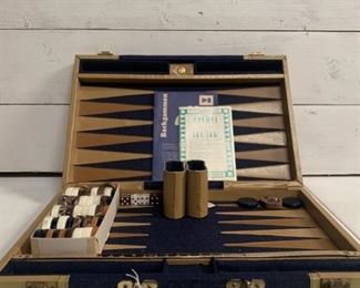 Aries Professional Leather Backgammon Set