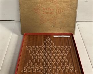 Far East (Chinese) checkers vintage wood board. 