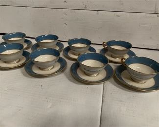Set of Lenox numbered Tea cups and Saucers