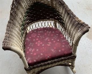 Antique Childs Wicker Rocking Chair