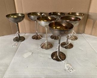 Silver plated goblets