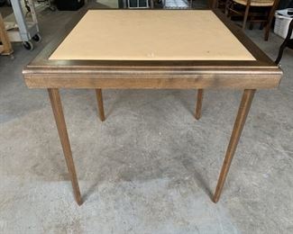 Wood and padded card table. 