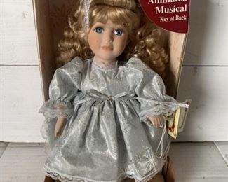 Hand Painted Porcelain Musical Doll