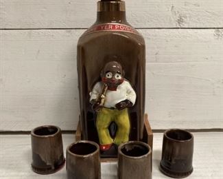 1950s Redware Liquor Bottle