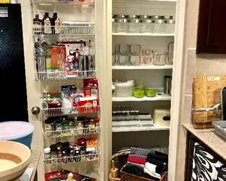Full pantry with cannisters, spices and organizational help.