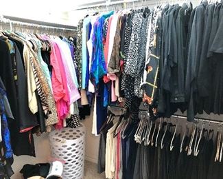 Have clothes in the master closet, guest closet, boutique, and on clothes rack in master.  Chico's, Cold Water Creek, Aliki Yamini, Bechamel, and lots more!  Most in very good condition, a few still with tags.  Nice quality!