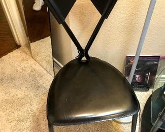 Sexy Italian Arrben occasional leather chair with ties....look at the back!