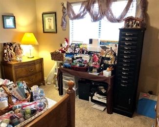 Black crafting tall chest, lots of quality art supplies-many unused in package.