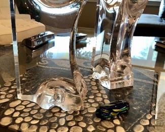 Mid Century Modern Lucite BONE book ends.  Love these!