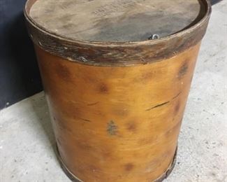 This barrel held Dr Pepper bottle caps. It is about 18.5 inches across and about 23.5 inches tall. It was shipped to the Dr Pepper Botteling Co in Corsicana, Tex.