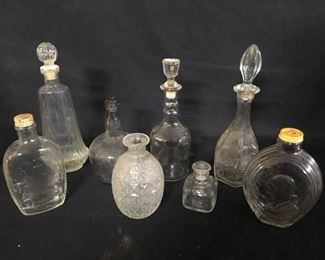 Clear bottles. Some of these vintage bottles are
liquor bottles and others are food bottles from the bicentennial.
