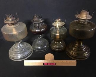 Four Kerosene Table Lamps